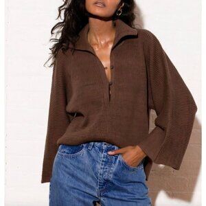 Mara Hoffman Ama Oversized Sweater Brown Womens Size XXS